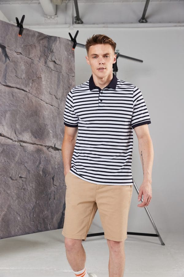 Polo jersey à rayures