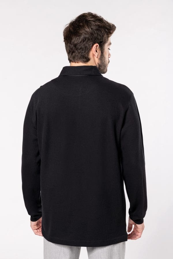 French rib > polo côtelé manches longues – Image 3