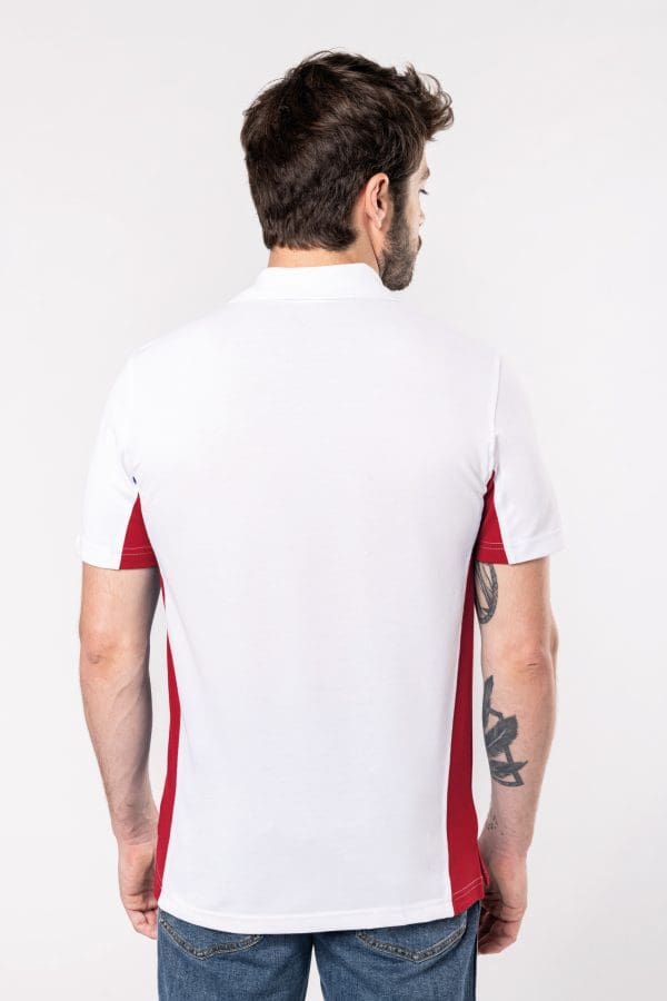Polo piqué manches courtes bicolore homme – Image 3