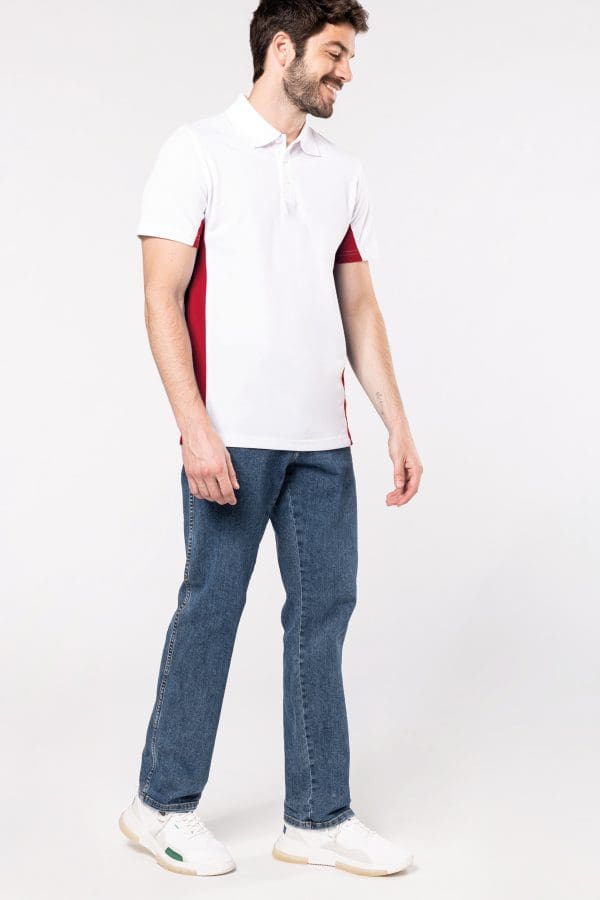 Polo piqué manches courtes bicolore homme – Image 4