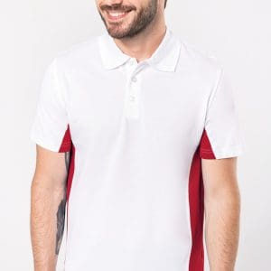 Polo piqué manches courtes bicolore homme
