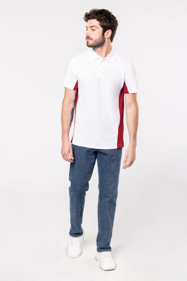 Polo piqué manches courtes bicolore homme – Image 5