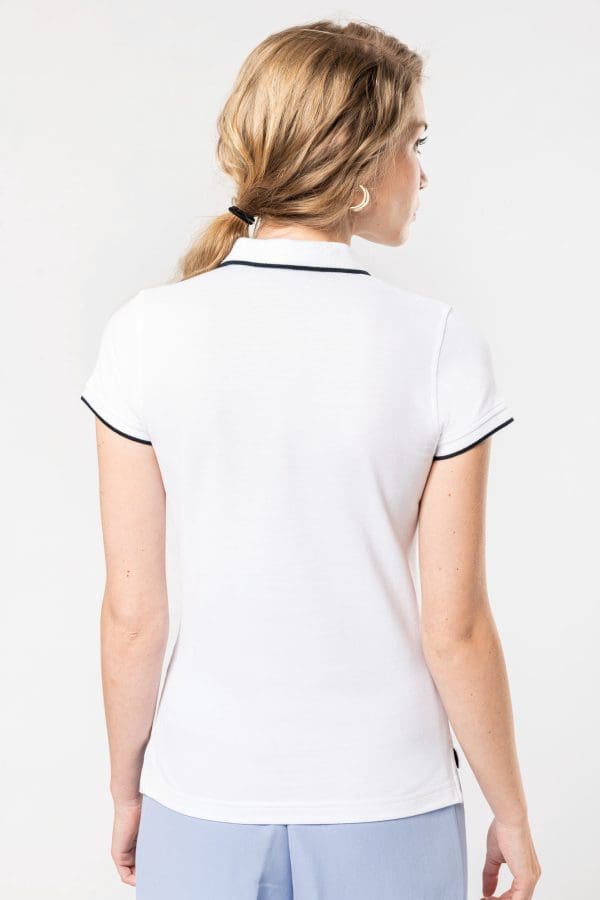 Polo maille piquée manches courtes femme – Image 3