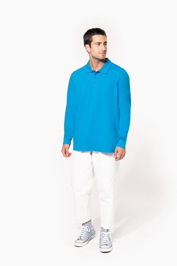Polo piqué manches longues homme – Image 4