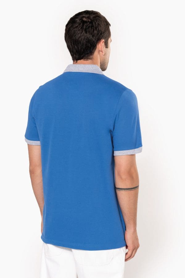 Polo piqué bicolore homme – Image 3