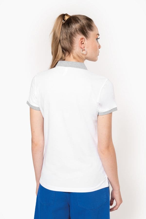 Polo piqué bicolore femme – Image 3