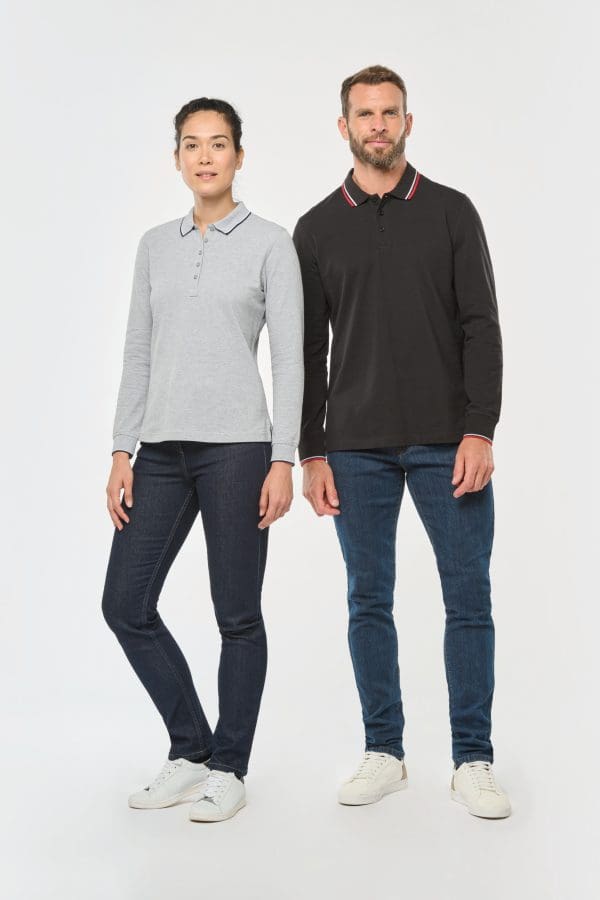 Polo maille piquée manches longues femme – Image 7