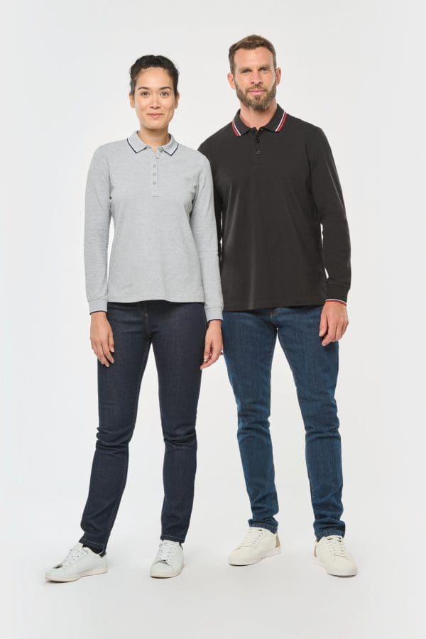 Polo maille piquée manches longues femme – Image 6