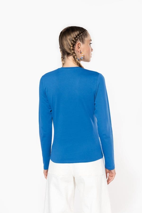 T-shirt col V manches longues femme – Image 3