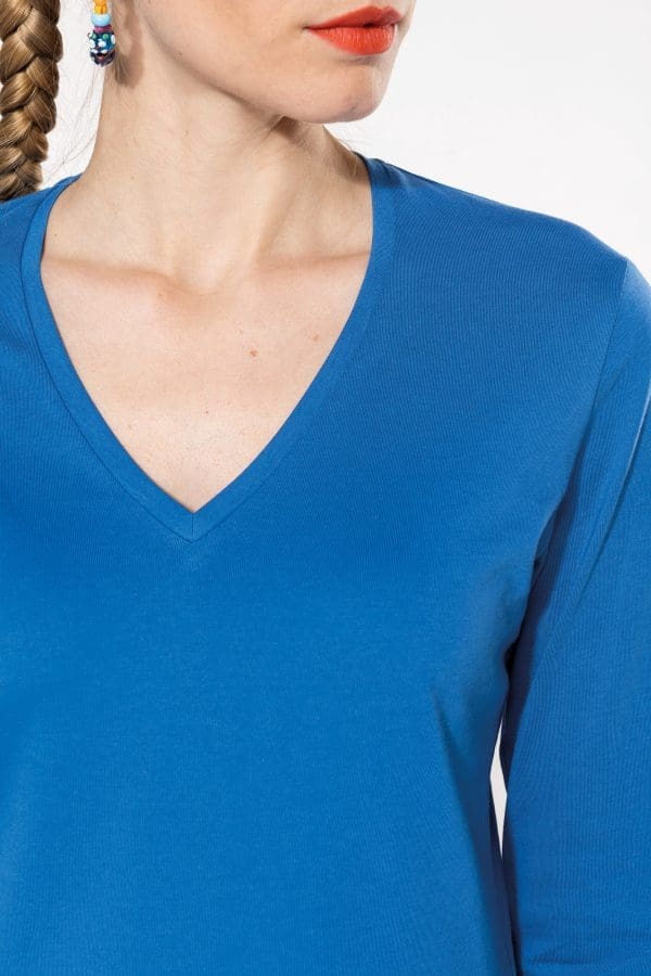T-shirt col V manches longues femme – Image 7