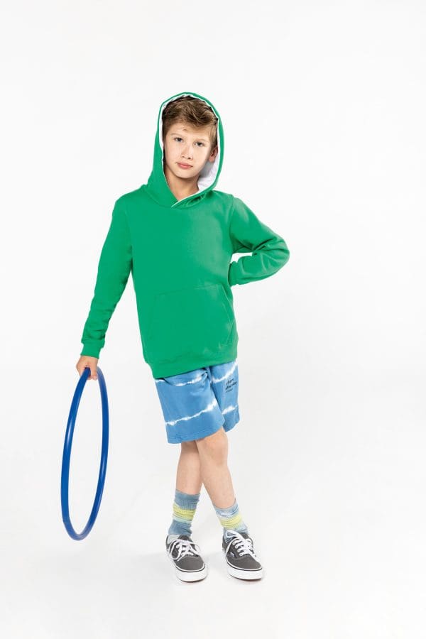 Sweat-shirt capuche contrastée enfant – Image 5