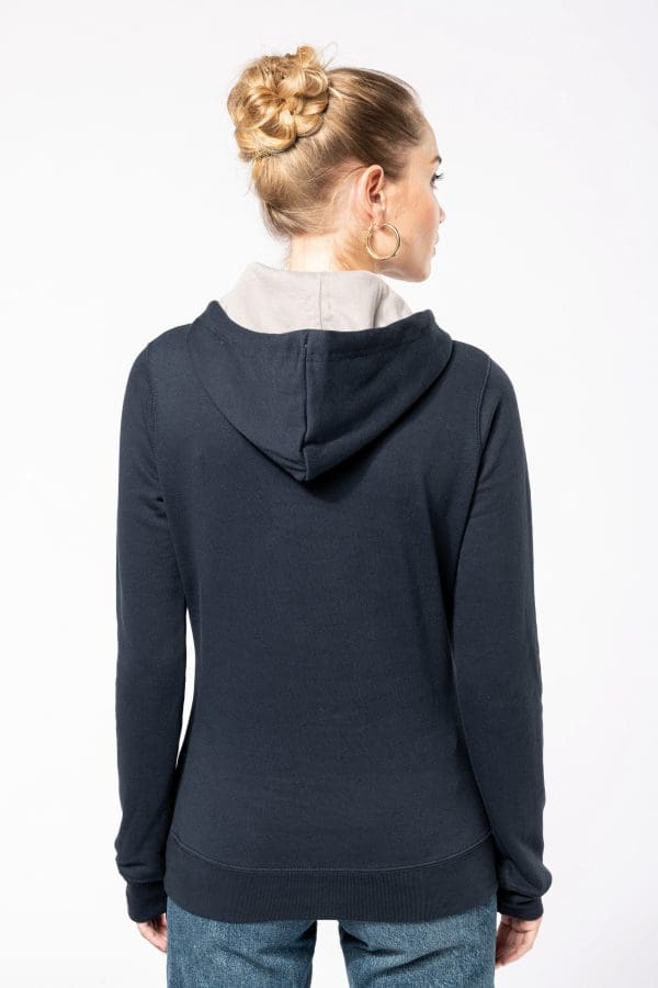 Sweat-shirt capuche contrastée femme – Image 3