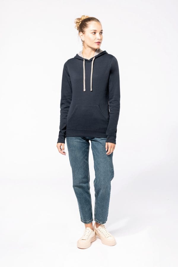 Sweat-shirt capuche contrastée femme – Image 5