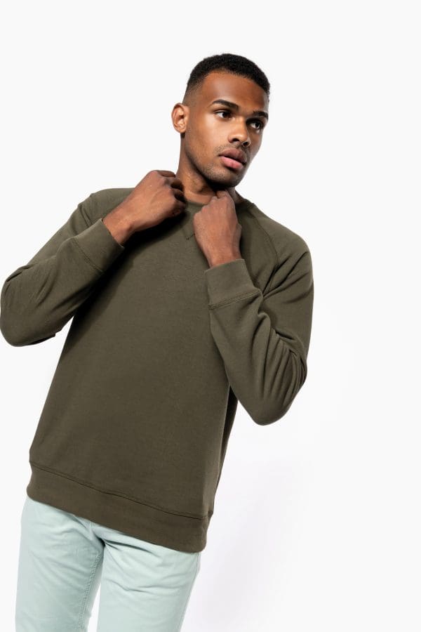 Sweat-shirt Bio col rond manches raglan homme – Image 4