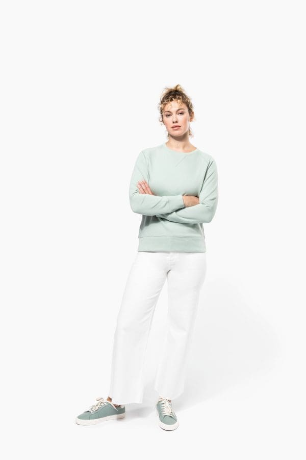 Sweat-shirt Bio col rond manches raglan femme – Image 6