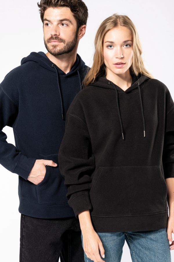 Sweat-shirt à capuche oversize en micropolaire recyclée unisexe – Image 11