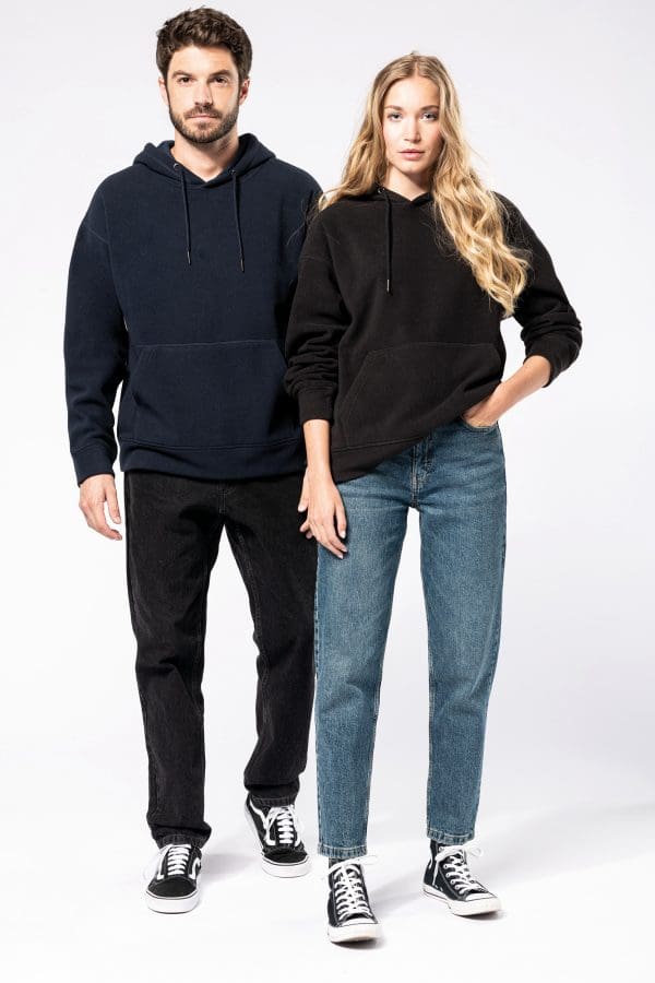 Sweat-shirt à capuche oversize en micropolaire recyclée unisexe – Image 12