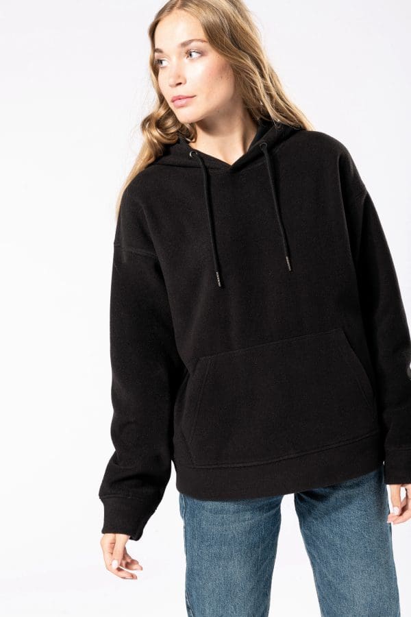 Sweat-shirt à capuche oversize en micropolaire recyclée unisexe – Image 7