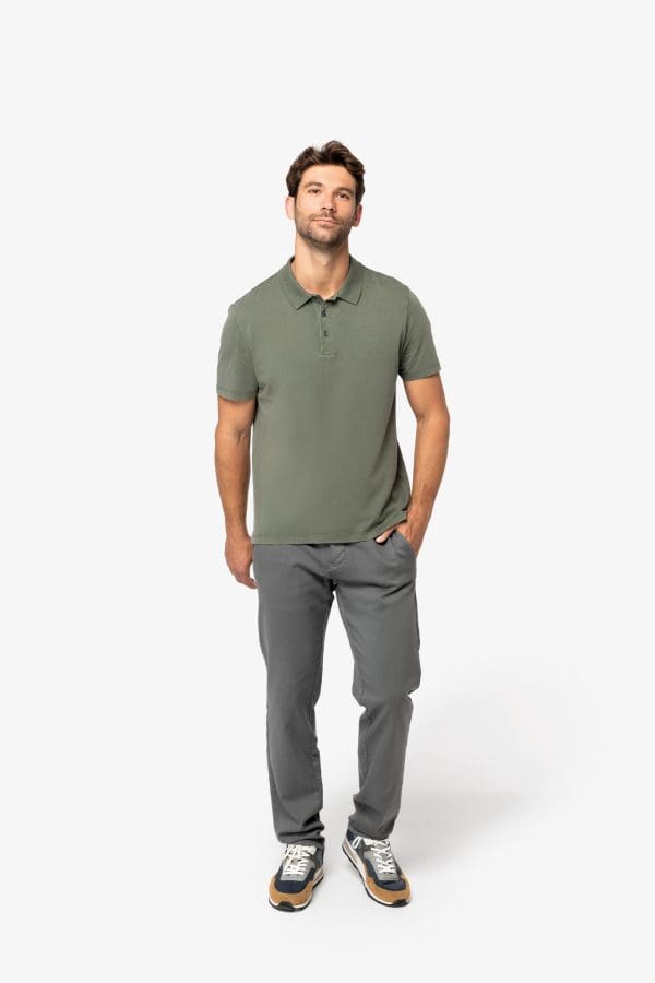 Polo écoresponsable délavé en jersey homme – Image 3