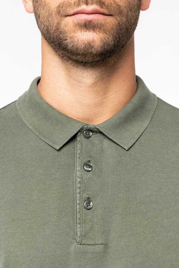 Polo écoresponsable délavé en jersey homme – Image 7