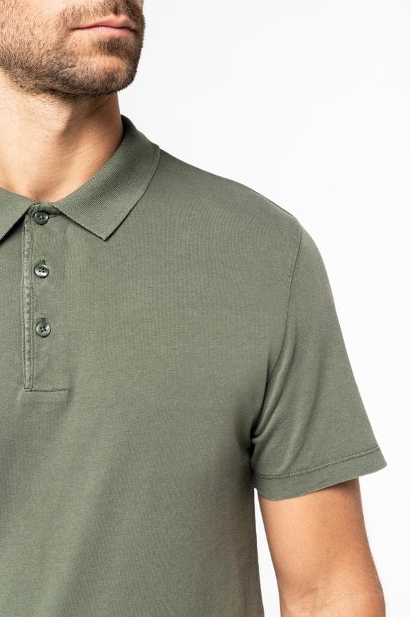 Polo écoresponsable délavé en jersey homme – Image 8