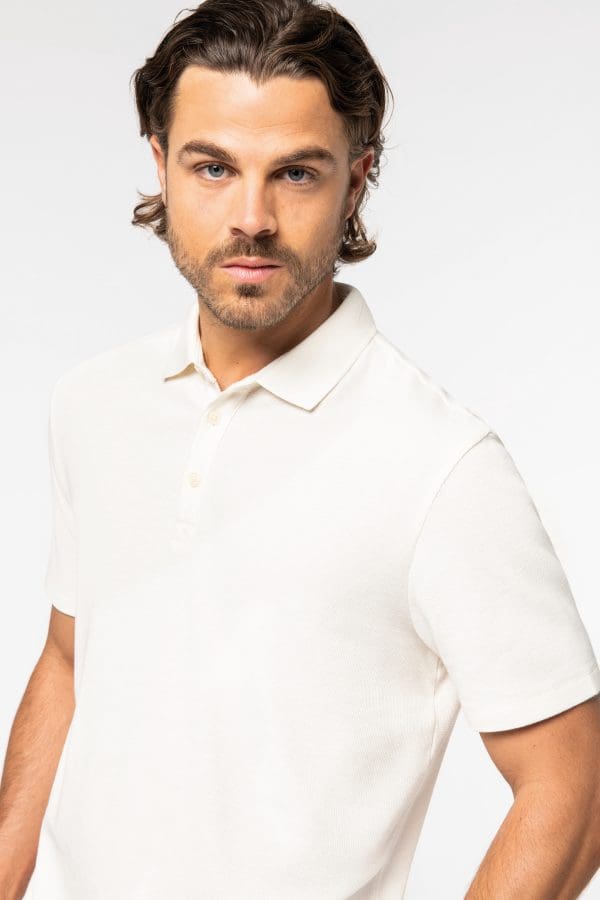 Polo écoresponsable maille gaufrée homme – Image 3