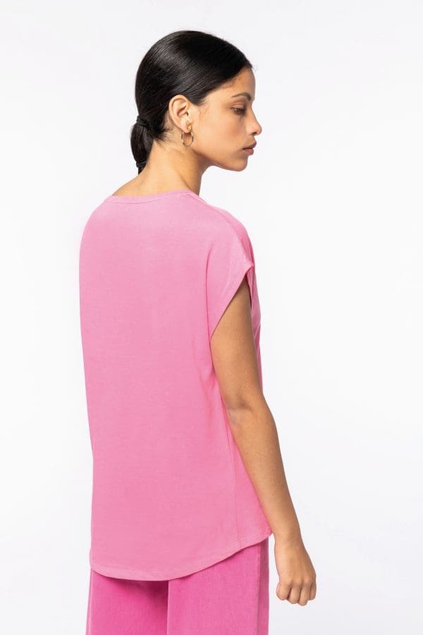 T-shirt écoresponsable loose à col V femme – Image 5