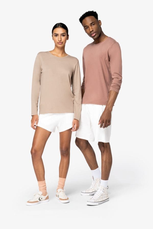 T-shirt écoresponsable délavé manches longues unisexe – Image 3
