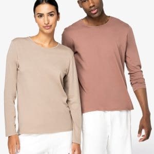T-shirt écoresponsable délavé manches longues unisexe