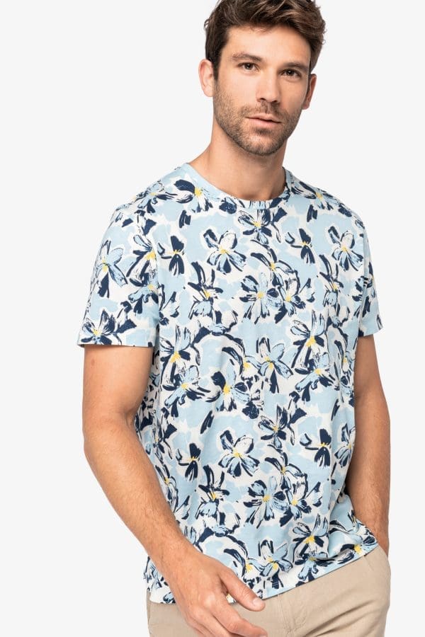 T-shirt écoresponsable imprimé tropical homme – Image 4