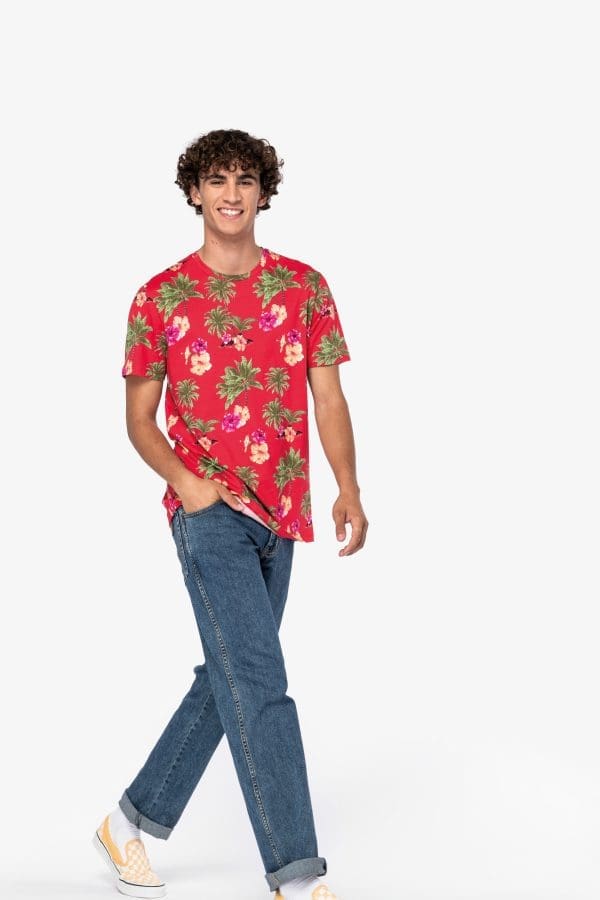 T-shirt écoresponsable imprimé tropical homme – Image 3