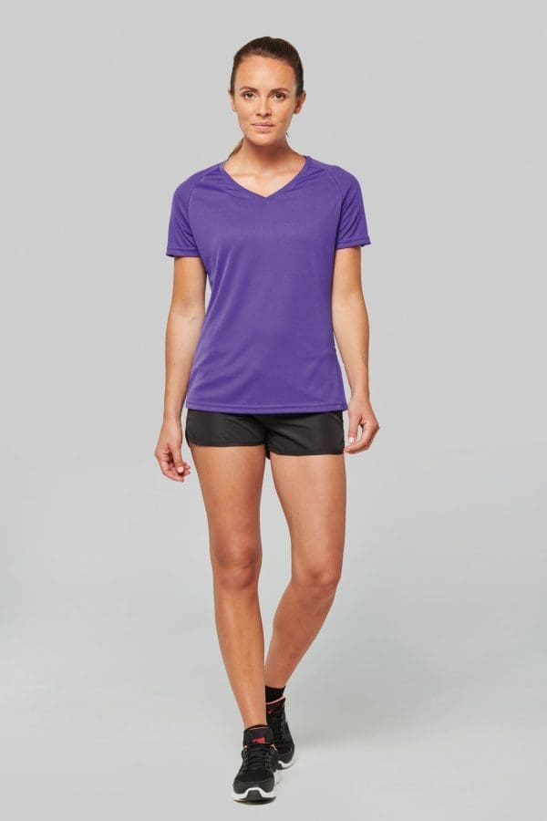 T-shirt de sport manches courtes col v femme – Image 5