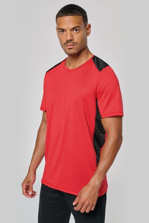T-shirt de sport bicolore unisexe