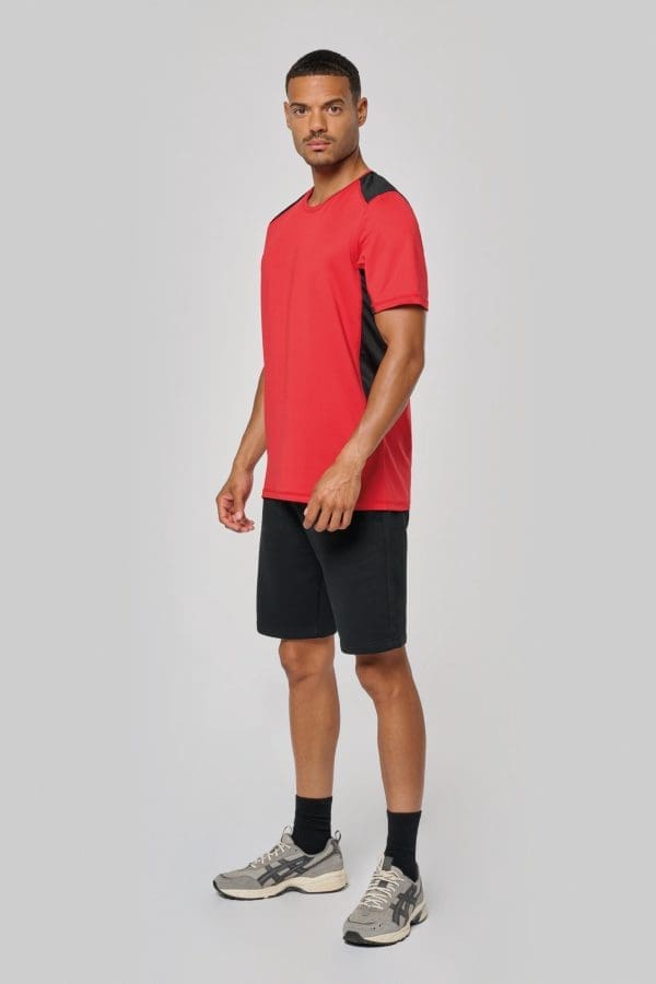 T-shirt de sport bicolore unisexe – Image 3
