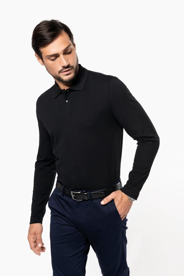 Polo Supima® manches longues homme – Image 4