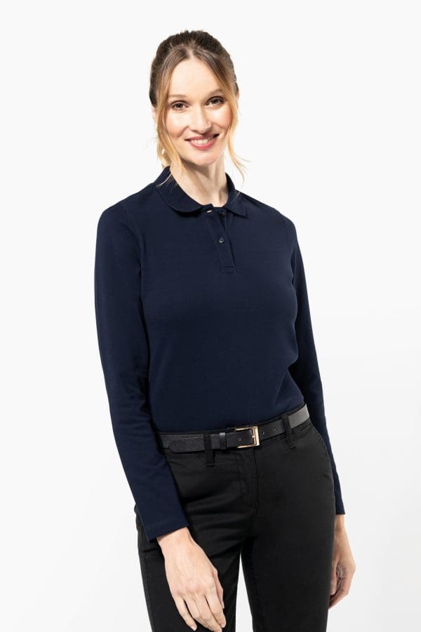 Polo Supima® manches longues femme – Image 4