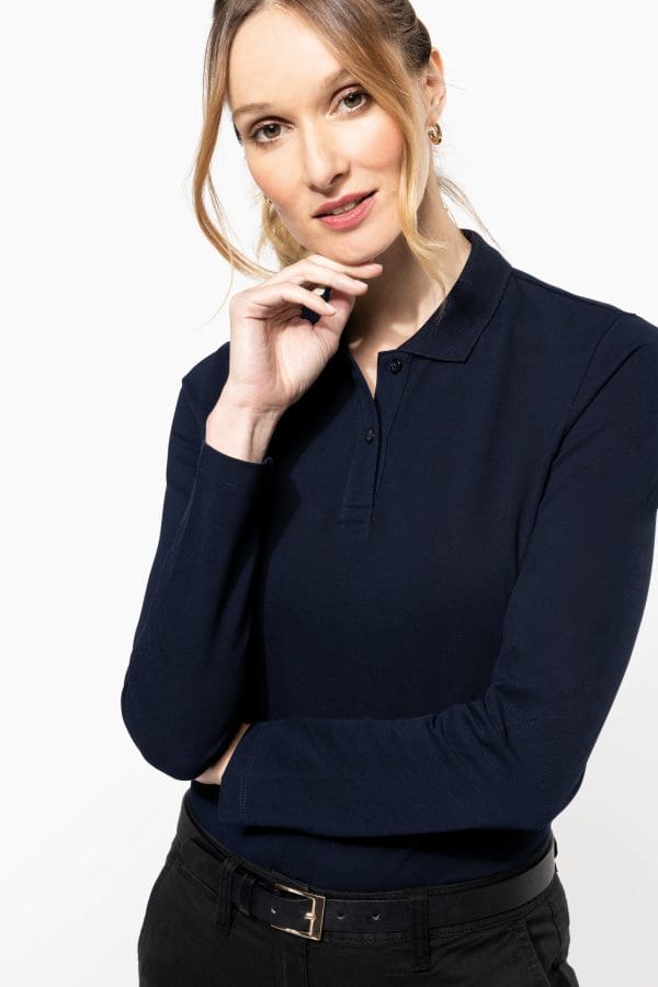 Polo Supima® manches longues femme – Image 5