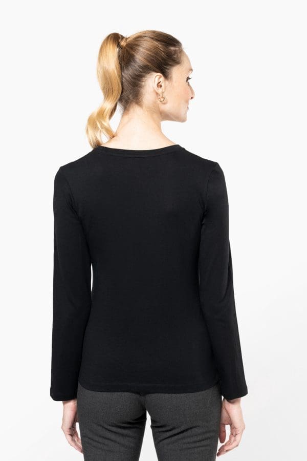 T-shirt Supima® col rond manches longues femme – Image 3