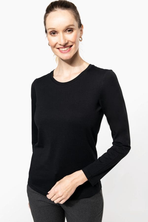 T-shirt Supima® col rond manches longues femme – Image 4