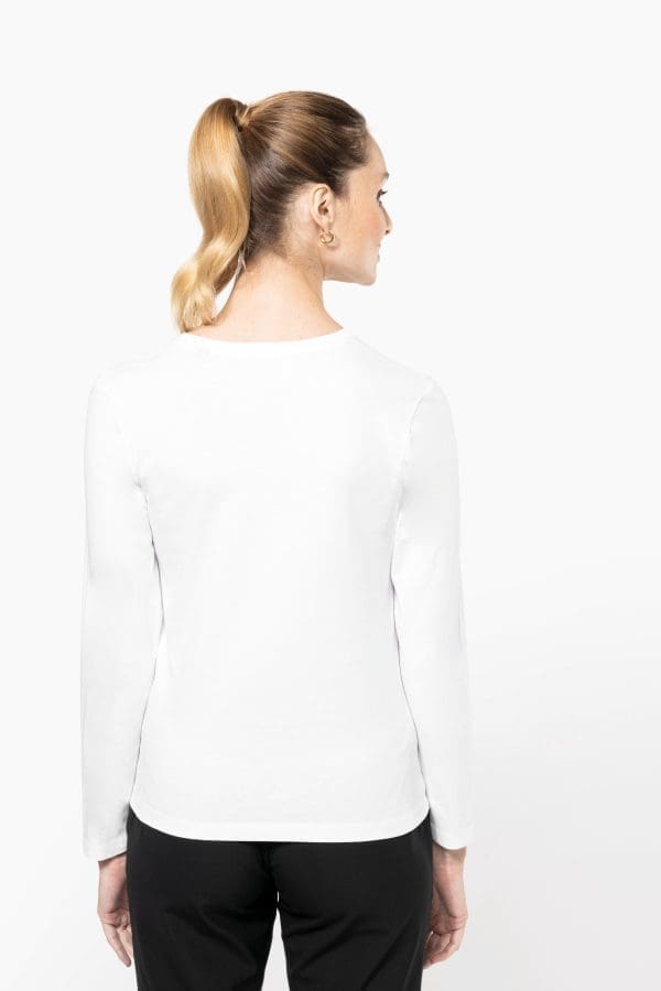 T-shirt Supima® col V manches longues femme – Image 3