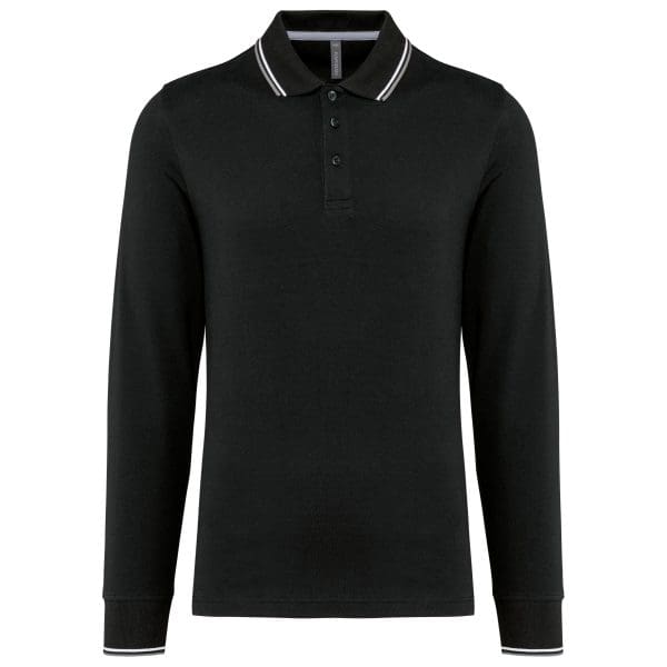 Polo maille piquée manches longues homme – Image 9