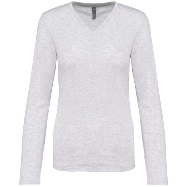 T-shirt col V manches longues femme – Image 9