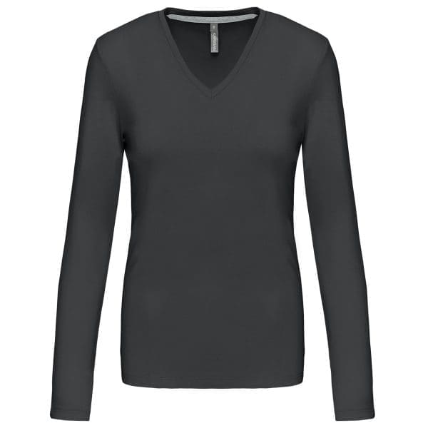 T-shirt col V manches longues femme – Image 45
