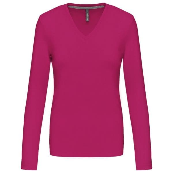 T-shirt col V manches longues femme – Image 81
