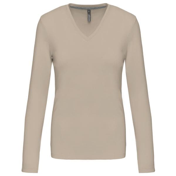 T-shirt col V manches longues femme – Image 117