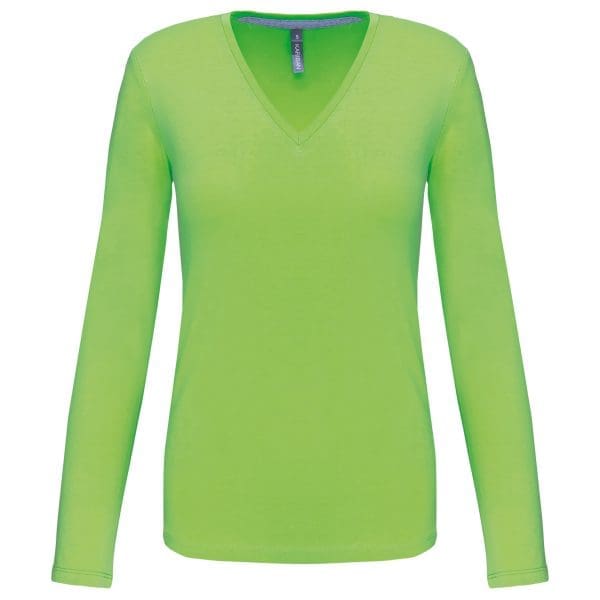 T-shirt col V manches longues femme – Image 129
