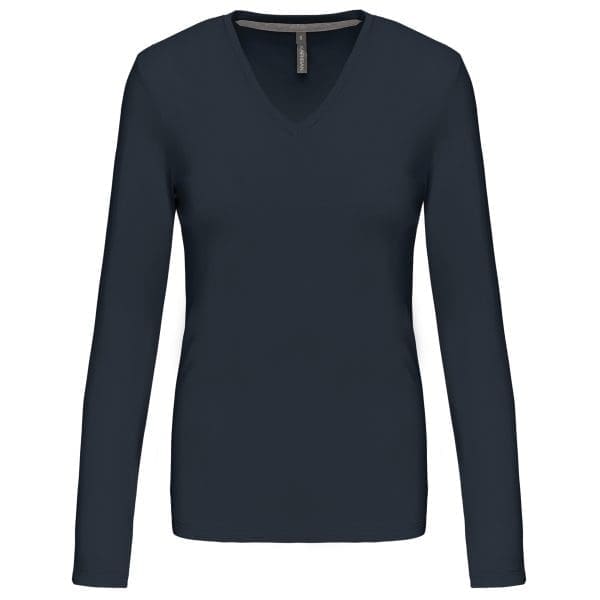 T-shirt col V manches longues femme – Image 141
