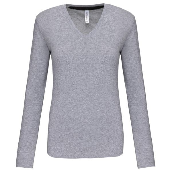 T-shirt col V manches longues femme – Image 165