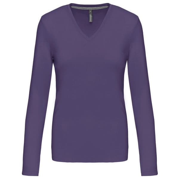 T-shirt col V manches longues femme – Image 177