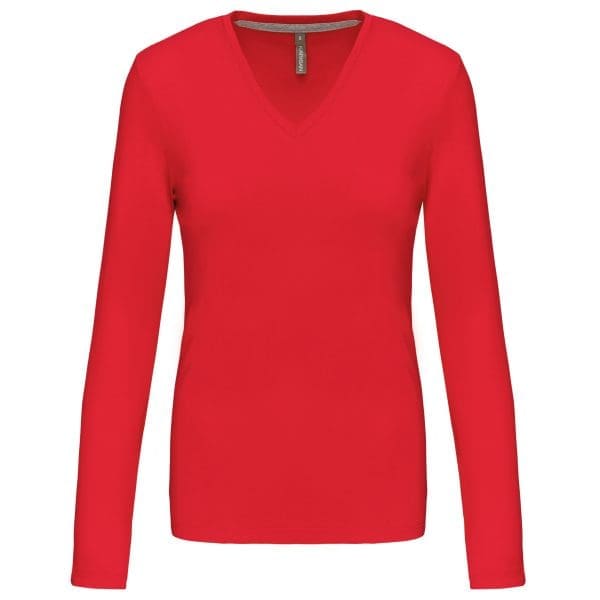T-shirt col V manches longues femme – Image 189